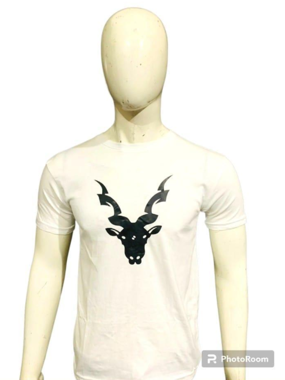 2 Piece Men's Cotton Jersey and Polyester Printed Casual Set White