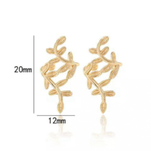 Alloy Leaf Ear Clips Earrings for Women Western and Korean Style Adjustable Golden