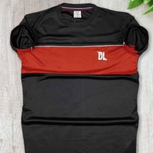 2 Piece Men's Cotton Jersey and Polyester Printed Casual Set Black and Red