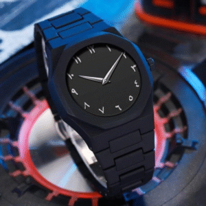 Men's Black Stainless Steel Chain Watch