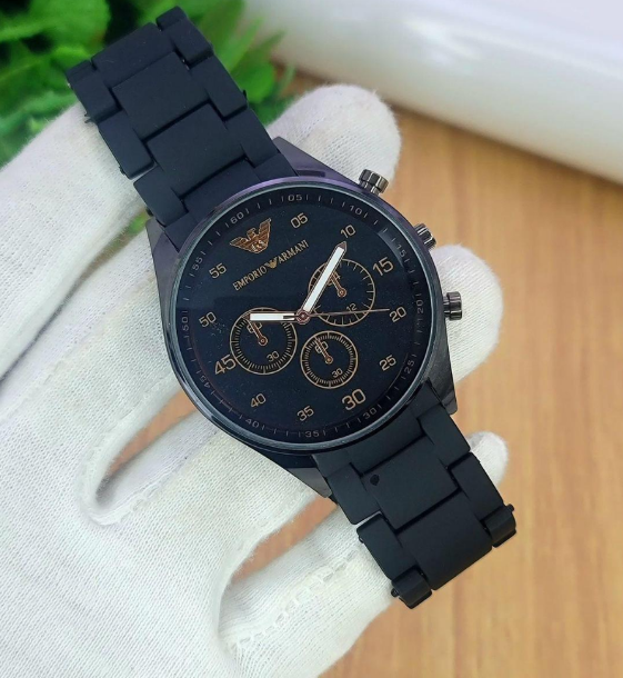 Men's Stainless Steel Chain Strap Watch Multicolor