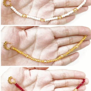 Casting Nath for Women in Modern Design White, Maroon, and Golden