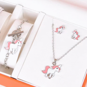 Sterling Silver Plated Alloy Necklace and Bracelet Set for Women with Easy To Wear Design Pink Purple