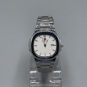 Men's Unisex Aluminum Chain Strap Rounded Square Chronograph Watch Blue, White, Green