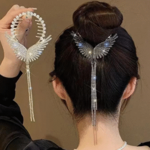 Silver Plated Alloy Hair Claw for Women with Butterfly Design Silver