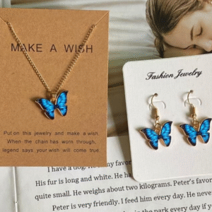 Gold Plated Butterfly Hanging Artificial Set for Women with Unique Design Golden