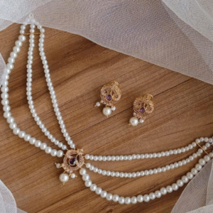 Gold Plated Adjustable Necklace and Earrings Set for Women