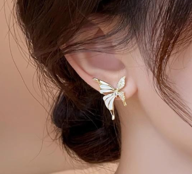 Zinc Alloy Earrings for Women with Butterfly Design Golden