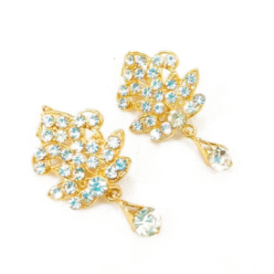 Gold Plated Fancy Tops for Women with White Artificial Stones Golden