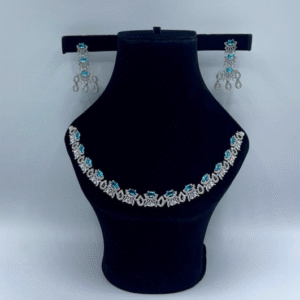 Silver Plated 3 Pcs Jewelry Set for Women with Earrings and Jewellery Box Silver