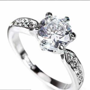 Silver Plated Ring with Cubic Zirconia Stone for Women Casual Formal Party Wear Silver