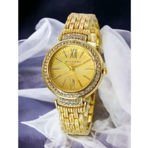 Women's Stainless Steel Chain Strap Analogue Watch Golden