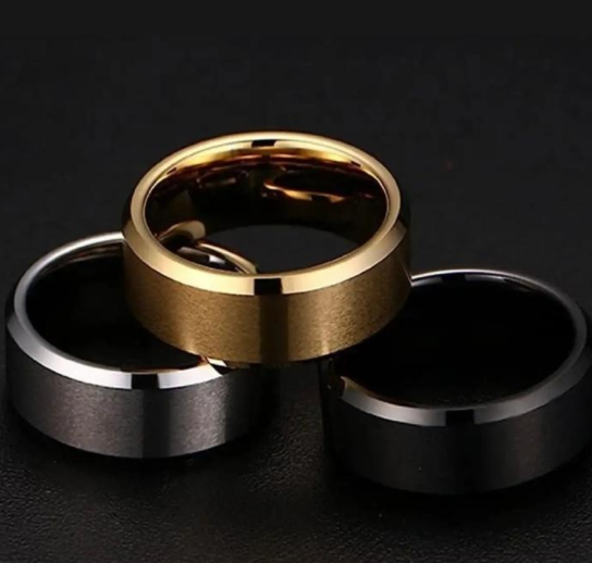 Steel Plain Ring for Men with Unique Design Silver
