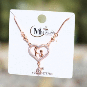 Gold Plated Funky Stainless Steel Pendant with Crystal Golden