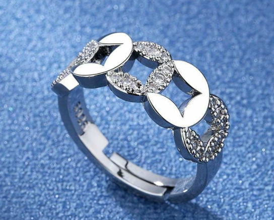 Silver Plated Metal Ring for Women with Sleek Finish Silver