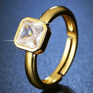 Golden Plated Metal Ring for Women with Sleek Finish Golden