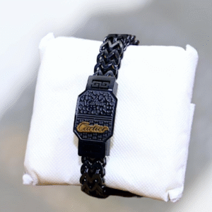 Resin Polish Turkish Design Kara Bracelet for Men with Stainless Steel Black