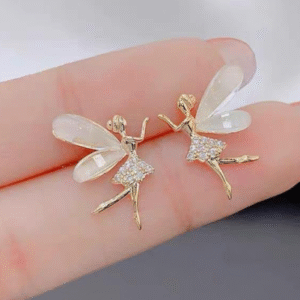 Alloy Stud Earrings for Women with Funky Design Silver Golden