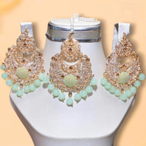 Gold Plated Fancy Earrings Set for Women with Crystal Stones Golden
