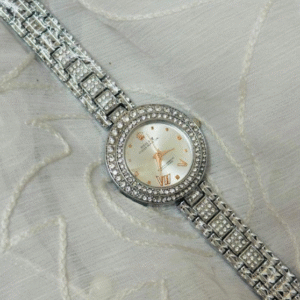 Stainless Steel Chain Strap Analogue Watch Silver 28mm