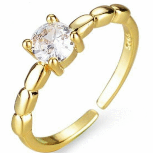 Golden Plated Metal Ring for Women with Elegant Shine Golden