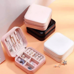Leather Organizer Box for Women with Plain Design White