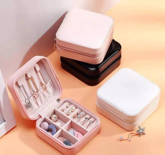 Leather Organizer Box for Women with Plain Design White