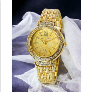 Women's Stainless Steel Chain Strap Analogue Watch Golden 35mm