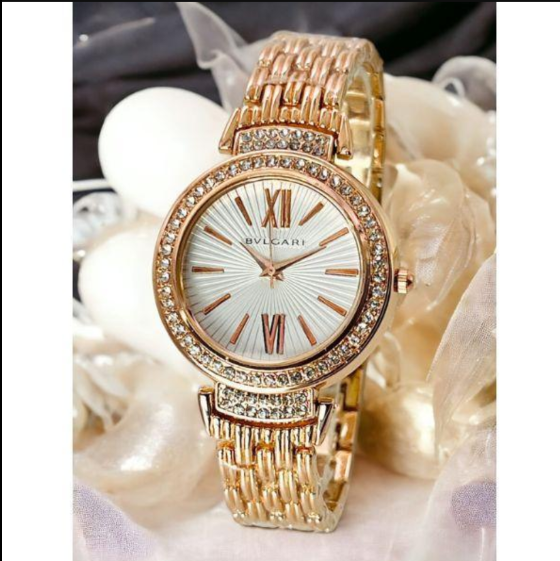 Women's Stainless Steel Chain Strap Analogue Watch Rose Gold 35mm