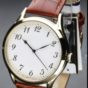 Unisex Leather Round Analog Quartz Watch