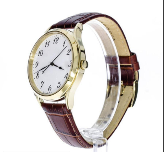 Unisex Leather Round Analog Quartz Watch