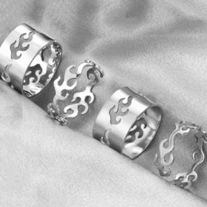 Silver Plated Metal Adjustable Rings for Unisex Silver