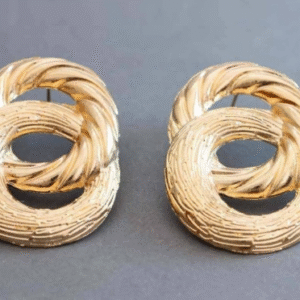 Gold Plated Ring Shaped Studs for Women Golden