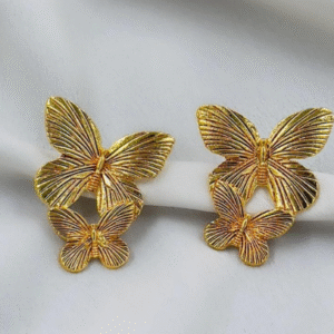 Gold Plated Butterfly Design Studs for Women Golden