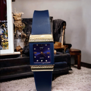 Women's Rubber Plain Strap Analogue Watch Blue