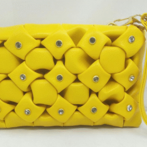Rexine Purse for Women with Zip Closure and Adjustable Strap Yellow