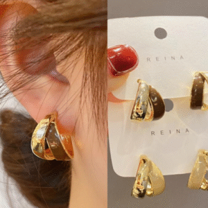 Alloy Earrings for Women with Black Color 2 Pcs