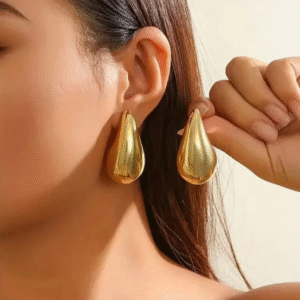 Electroplated CCB Studs Pair for Women in Golden Silver