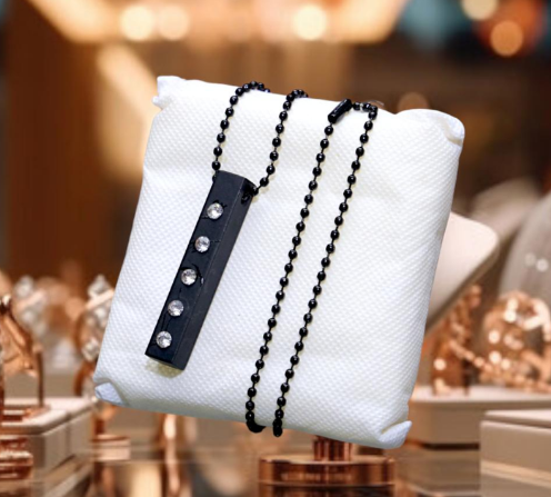 Resin Polish Stainless Steel Pendant for Men with Bold Finish Black