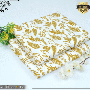 Polo Cotton Printed Shirt with Printed Trouser Set for Women White 2 Pcs