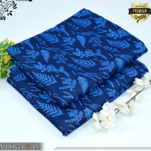 Polo Cotton Printed Shirt with Printed Trouser Set for Women Blue 2 Pcs