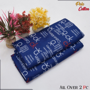 Polo Cotton Printed Shirt with Trouser 2 Pcs – Blue