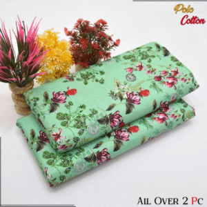Polo Cotton Printed Shirt with Trouser 2 Pcs – Green