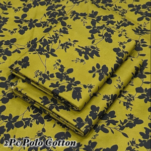 2 Piece Printed Polo Cotton Suit for Women with Stylish Design Green
