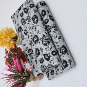 2 Piece Printed Polo Cotton Suit for Women with Detailed Neckline Golden