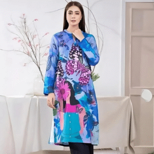 Swiss Lawn Printed Shirt for Women Multicolor 1 Pc