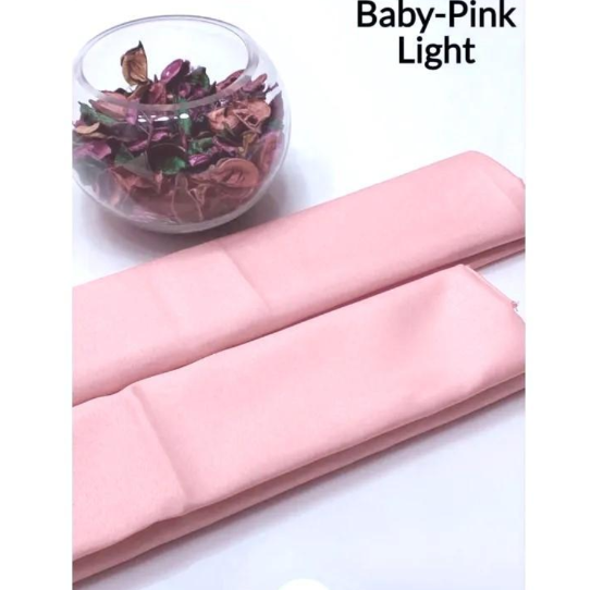 Katan Silk Plain Shirt and Trouser Set for Women Baby Pink Light 2 Pcs