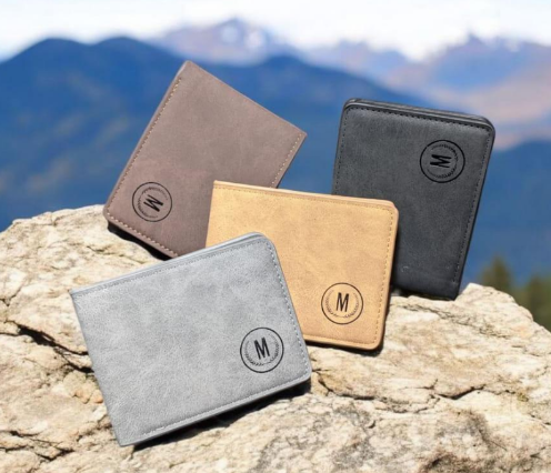 Leather Wallet for Men with Plain Pattern Multicolor