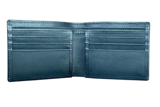 Leather Wallet for Men with 6 Layers Bi-Fold Design Black