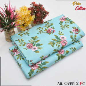 Polo Cotton Printed Shirt with Trouser 2 Pcs Blue